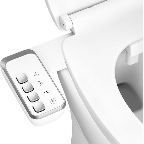 Bidet-aufsatz Für Wc – Wasserdruck Unabhängig Einstellbar – Nicht-elektrische, Selbstreinigende Doppeldüse – Reinigung Vorne Und Hinten – Weiß