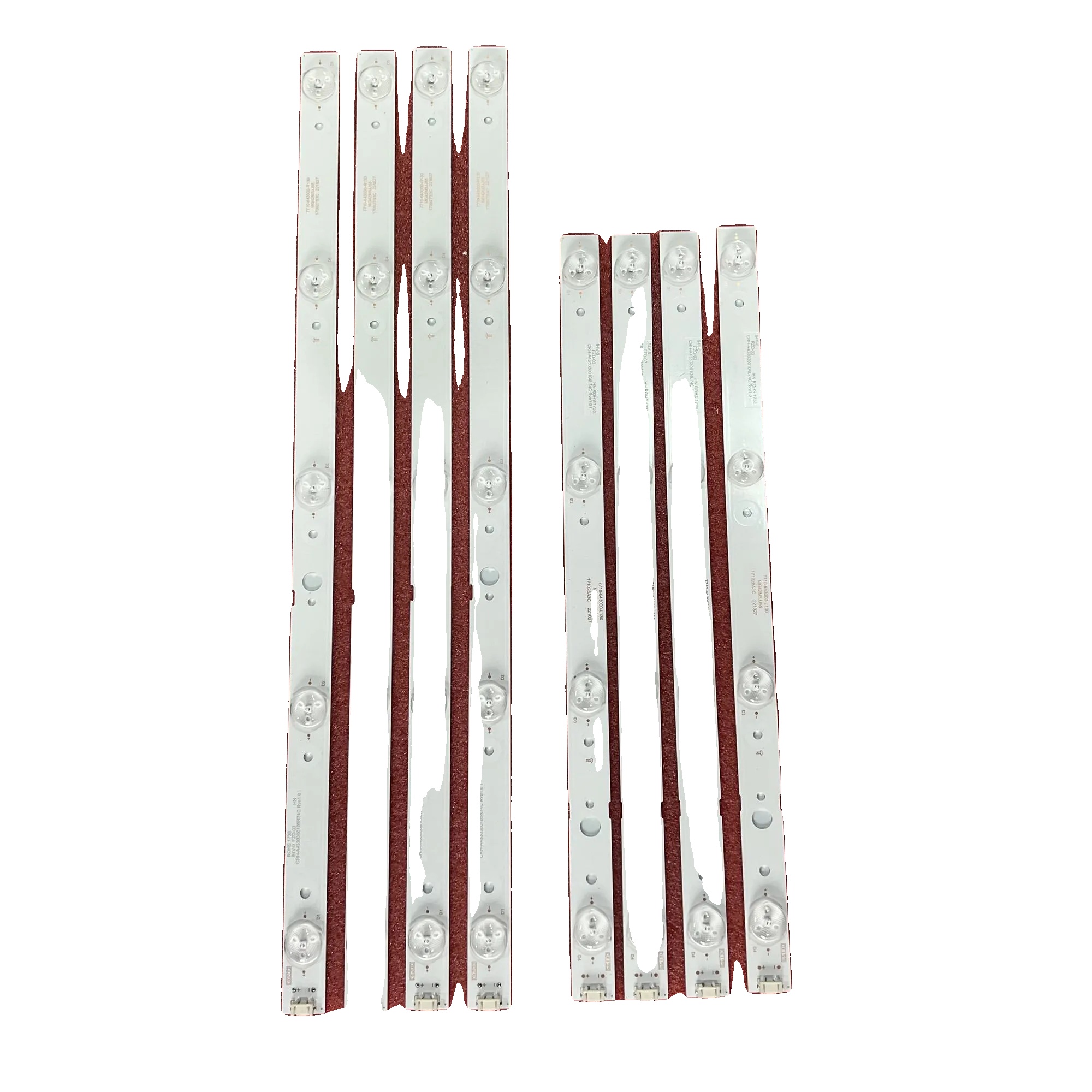 Led Streifenlicht, 8er Set, Abmessungen 332mm & 430mm, Dimmbar, Ce-zertifiziert