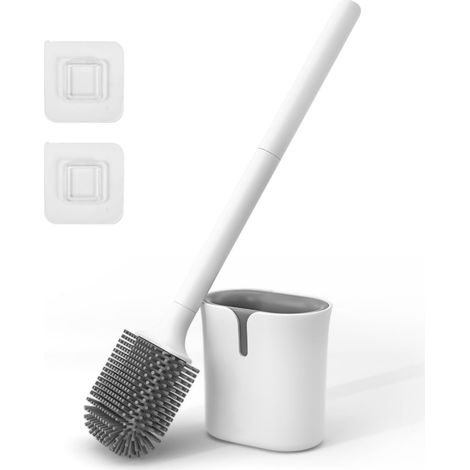 Brusse Silikon-flach-wc-bürste, Schnell Nachfüllbare Wc-bürste, Tropffreie Wc-bürste, Wand-/bodenmontage, Mit