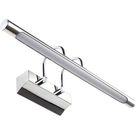 Debuns 48 Cm Led-badezimmerspiegel, 8 W, Warmweiß, Drehbar, Wasserdicht, Weißchrom