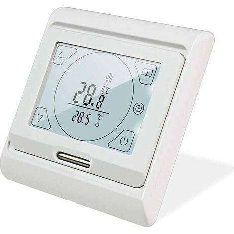 Debuns Programmierbarer 16a-thermostat Für Elektrische Fußbodenheizung Mit Sensor, Digitaler Raumthermostat, Fußbodenheizungsregler Mit Lcd-touchscreen