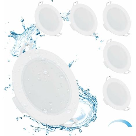 Dimmbare Led-einbaustrahler, 6 X 6 W, Schutzart Ip65, 4000 K Neutralweiß, Extraflache 35-mm-led-strahler, Einbauöffnung Æ68–80 Mm, 230 V Ac, Geeignet Für Wohnzimmer, Flur Und Küche