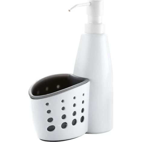 Doppelfunktion-seifenspender Mit Pumpe – Kunststoff – 400 Ml – Weiß/grau – Für Küche Und Bad