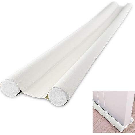 Doppelt Isolierter Türzugstopper Unten 93 Cm, Isolierend Gegen Kälte, Waschbar Und Langlebig, Geräusch- Und Insektenabweisend, Weiß.