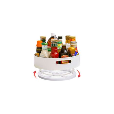 Drehbarer Küchenorganizer, Drehteller Für Gewürze Und Soßen, Weiß, Einstufig