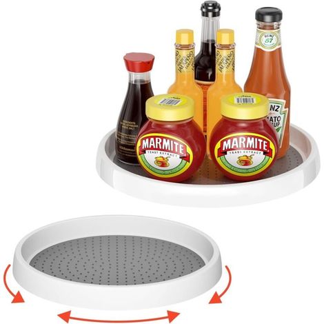Drehbarer Gewürzständer Aus Kunststoff – 360°-drehung – Edelstahl 304 – Aufbewahrung In Küche Oder Bad – 25 X 2 Cm