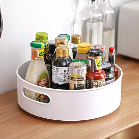 Drehbarer Schrankorganizer, Multifunktionales Gewürzregal Für Die Küchenaufbewahrung Und -organisation, Drehbares Gewürzregal, Rutschfeste Ablageflächen 28 Cm