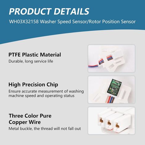 Drehzahlsensor Für Waschmaschinen, Kompatibel Mit Wh03x32158 Wh12x26330, Kompatibel Mit Ge Waschmaschinen.