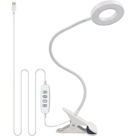 Dreifarbige Led-schreibtischlampe Mit Augenschutz – Geeignet Für Studentenwohnheime, Schlafzimmer Usw. – 1 Stück, Weiß