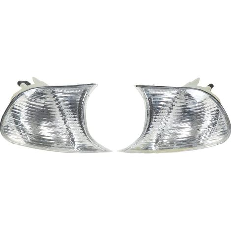 Ej.life Eckblinker, Auto-front-eckleuchten Links Rechts Klarglas-ersatzblinker Für 3er E46 Coupé 1998 Bis 2001 (weiß 63126904307 63126904308)