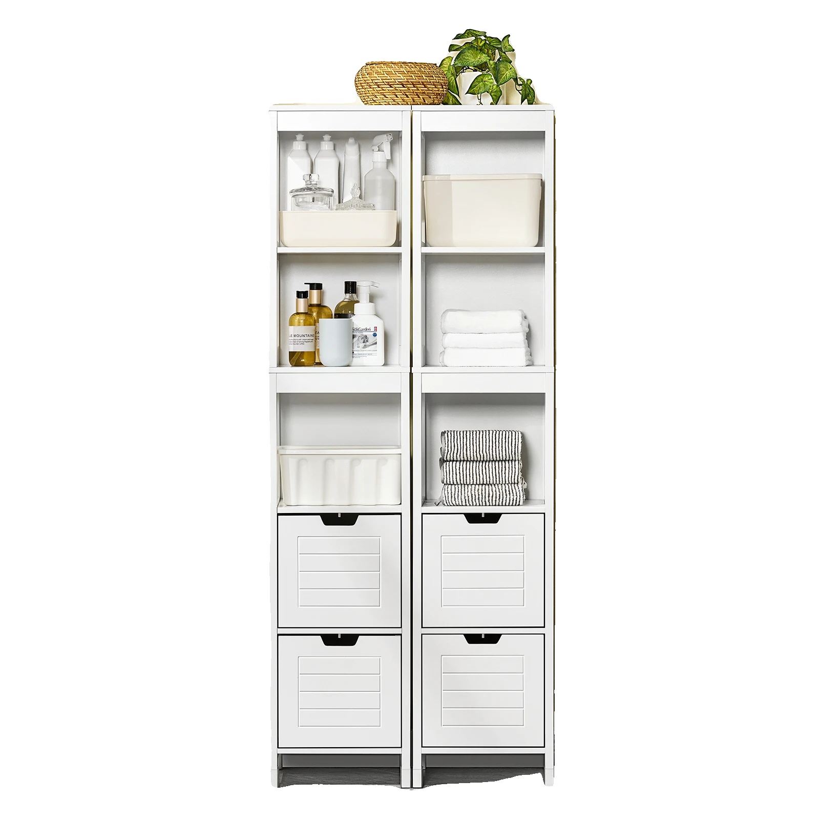 Badezimmerschrank, Modernes Design, Großzügiger Stauraum, Weiss