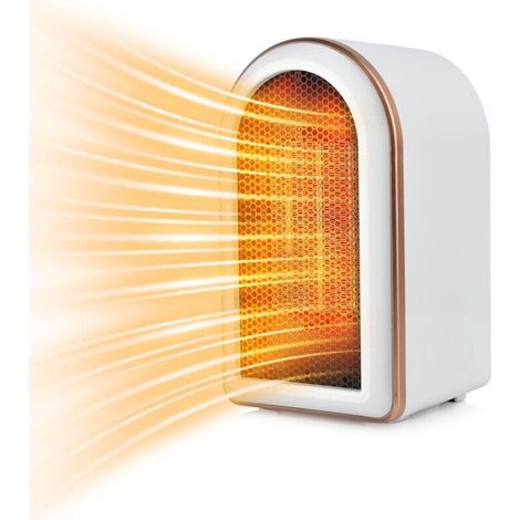 Elektrischer Heizlüfter Mit Thermostat, Energiesparend, Kippschutz, Weiß