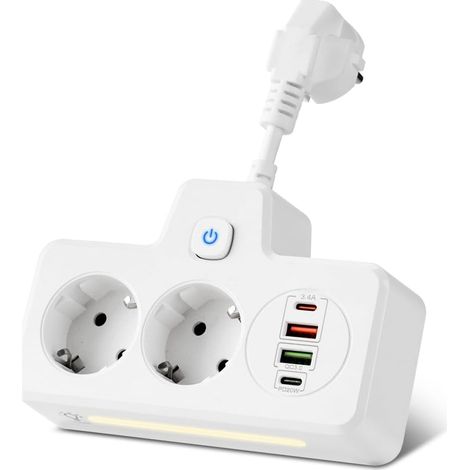 Europäischer Stecker, Steckdosenleiste, Wandsteckdose, Pd Qc3.0-ladegerät, Mehrfachsteckdosen-ladegerät, Usb-ladegerät Mit Schaltern (weiß), Hohe Qualität