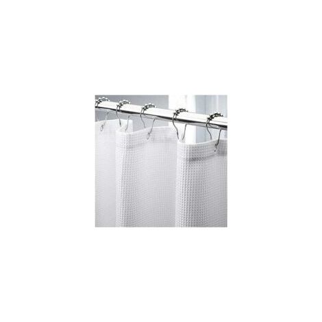 Extra Langer Duschvorhang In Waffelstruktur (180 Und 200 Cm), Strapazierfähiger Duschvorhang Aus Stoff Mit Hochwertiger Waffelstruktur In Hotelqualität Für Das Badezimmer