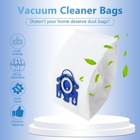Geeignet Für 10 Ersatz-3d-airclean-beutel Für Miele Gn Staubsauger, Kompatibel Mit Den Miele Classic Serienmodellen C2, C3, S2, S5, S8 Und S400 Mit Schutzfiltern