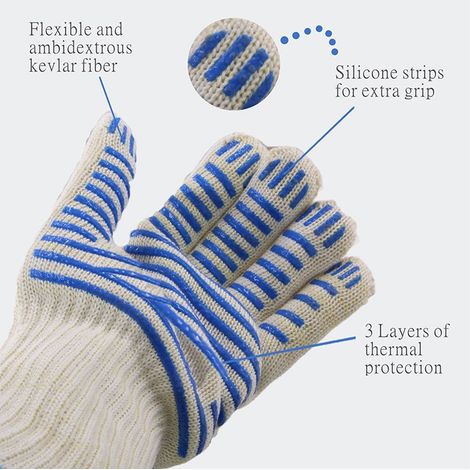 Grillhandschuhe, Ofenhandschuhe, Extrem Hitze- Und Schnittfeste Ofenhandschuhe Mit Fingern, Geeignet Zum Grillen, Kochen Und Backen, Rutschfeste Silikon-ofenhandschuhe, Ga