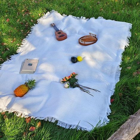 Große Weiße Picknickterrasse 178 X 178 Cm - Dreilagig, Wasserdicht Und Faltbar, Ideal Für Familien, Paare Und Hochzeiten.