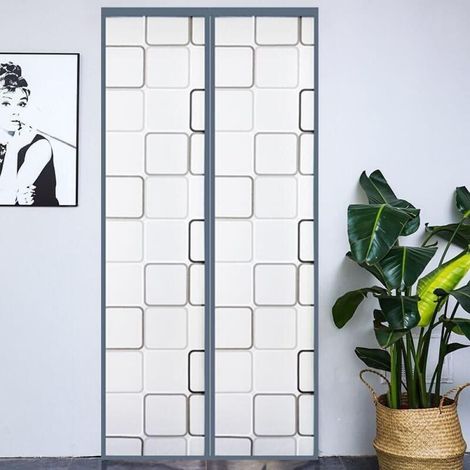 90x210cm Magnetischer Türvorhang Mit Wärmedämmung, Eva Halbtransparent, Kälteschutz Für Eingangstür Und Küche, Winddicht, Wasserdicht, Automatischer Verschluss, Ohne Bohren