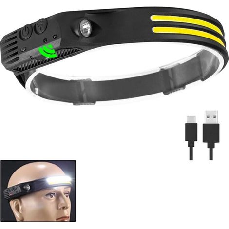 Hochleistungs-usb-stirnlampe – Weißlichtmodell, 2 Leds, Ideal Für Camping, Angeln, Radfahren Und Wandern, 1 Stück