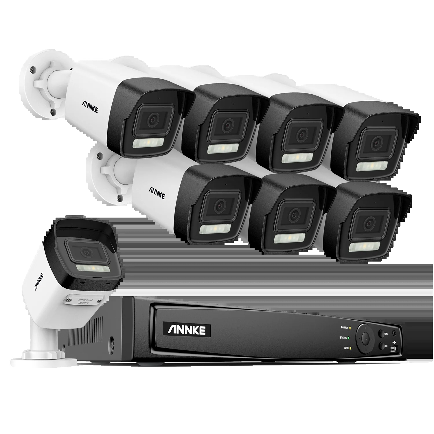 Sicherheitskamerasystem, 4k-auflösung, Intelligente Erkennungstechnologie, 8ch Nvr 8 Stück Kamera-d, Keine-a