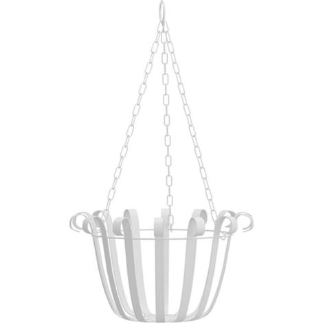 Hängender Blumentopfhalter Aus Schmiedeeisen Für Den Innen- Und Außenbereich, Z. B. Auf Terrassen, Balkonen Und In Wohnungen (weiß), Von Debuns