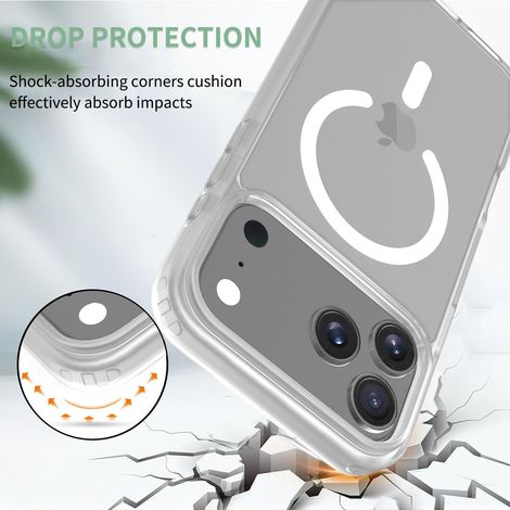 Hülle Kompatibel Mit Iphone 17 Pro Und Mit Magsafe-technologie: Dünn, Transparent, Matt, Robust, Stoß- Und Sturzfest (weiß).
