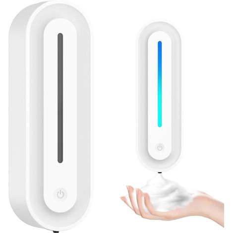 Intelligenter, Wandmontierter Schaumseifenspender – 420 Ml, Nachfüllbar, Berührungslos Und Verstellbar – Für Bad, Küche, Büro – Weiß