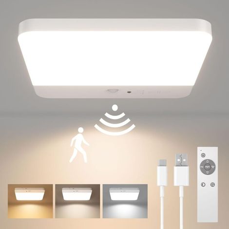 Kabellose, Dreifarbige Deckenleuchte Mit Bewegungsmelder – Ideal Für Küchen, Balkone, Badezimmer Usw. – 1 Stück, Weiß