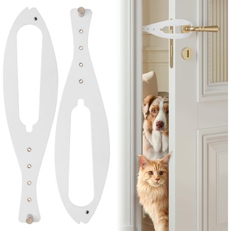 Katzenklappenstopper, 2 Stopper, Um Zu Verhindern, Dass Hunde Zugang Zum Katzenklo Und Futter Erhalten, Katzenklappenstütze Mit 5 Verstellbaren Gurten Von 6,5 Bis 15 Cm Breite, Einfache Installation.