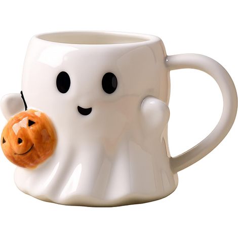 Keramik-geister-kaffeebecher – 600 Ml (20 Oz) – Gruseliges Kürbisdesign, Bezaubernder Geisterbecher Für Herbstdekoration Und Kaffeeliebhaber In Der Weihnachtszeit