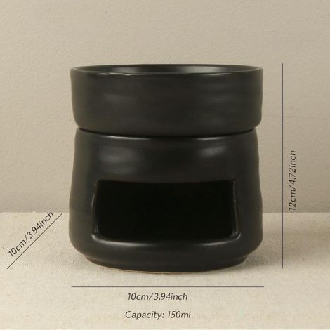 Keramischer Duftölbrenner/teelichthalter, Dekorativer Aromadiffusor, Abnehmbar, Weiß (1 Schwarz)