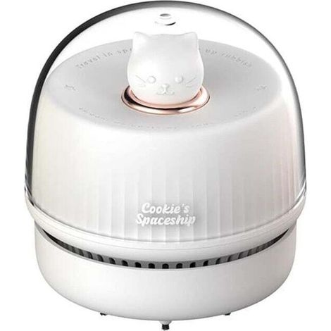 Kleiner, Handlicher Staubsauger, Ideal Zum Reinigen Von Krümeln, Radiergummiresten, Tastaturen, Sofas Usw. Mini-tischstaubsauger Von Debuns – Tragbar Und Weiß.