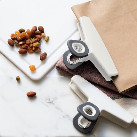 Kochbeutelclips – Besonders Robust, Große Größe Zur Aufbewahrung Von Lebensmitteln, Mit Luftdichtem Griff, 12er-packung, Weiß
