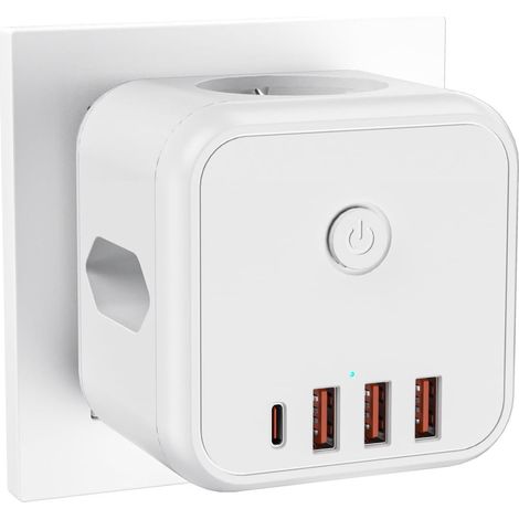 Kompatibel Mit Europäischen Standard-wandsteckdosen, Kabelloser Würfeladapter Mit Usb-c- Und Usb-schnellladefunktion, Multifunktionale, Würfelförmige Steckdosenleiste, Tragbare Steckdosenleiste Gemäß