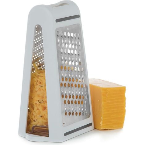 Küchenreibe Aus Edelstahl – Hochleistungsfähig – Für Gemüse, Obst, Käse, Schokolade – Weiß