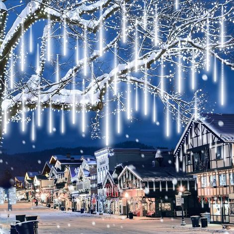 Led-lichterkette, 540 Leds, 7,5 M Meteor-regen-lichterkette, Für Drinnen Und Draußen, 50 Cm Lange Lichterkette Mit 10 Röhren, Weihnachtsdekoration Für Weihnachtsbäume, Balkone, Partys Und Hochzeiten