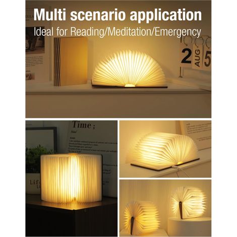 Leselampe Aus Holz, Ca. 14,9 Cm – Tragbare Und Faltbare Led-leselampe Zum Lesen, Als Dekoration Für Zuhause Und Bibliothek, Für Bücherliebhaber, Magnetisches Nachtlicht