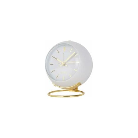 Leuchtender Analoger Wecker, Kleiner Geräuschloser Retro-wecker, Nachtwecker Für Studenten, Leuchtende Armbanduhr (weiß)