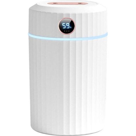 Luftbefeuchter, 2-liter-ultraschall-luftbefeuchter Mit Thermo-hygrometer, Doppeldüse, 36 Stunden Laufzeit, Automatischer Abschaltung, 7 Leds, Für Zuhause, Schlafzimmer, Büro Usw. (debuns)