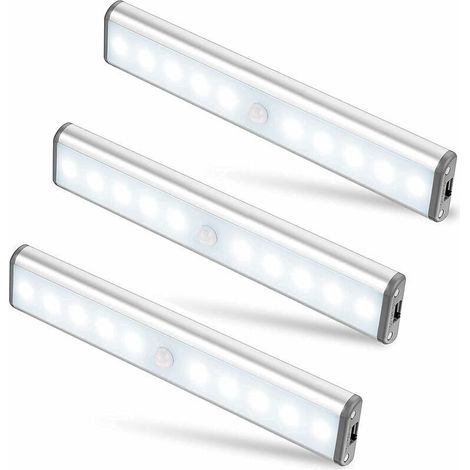 Magnetische Induktionslampe – Usb-aufladbar / 2 Leuchtmodi – Kleiderschrankleuchte, Nachtlicht Für Kinder – 3 Stück