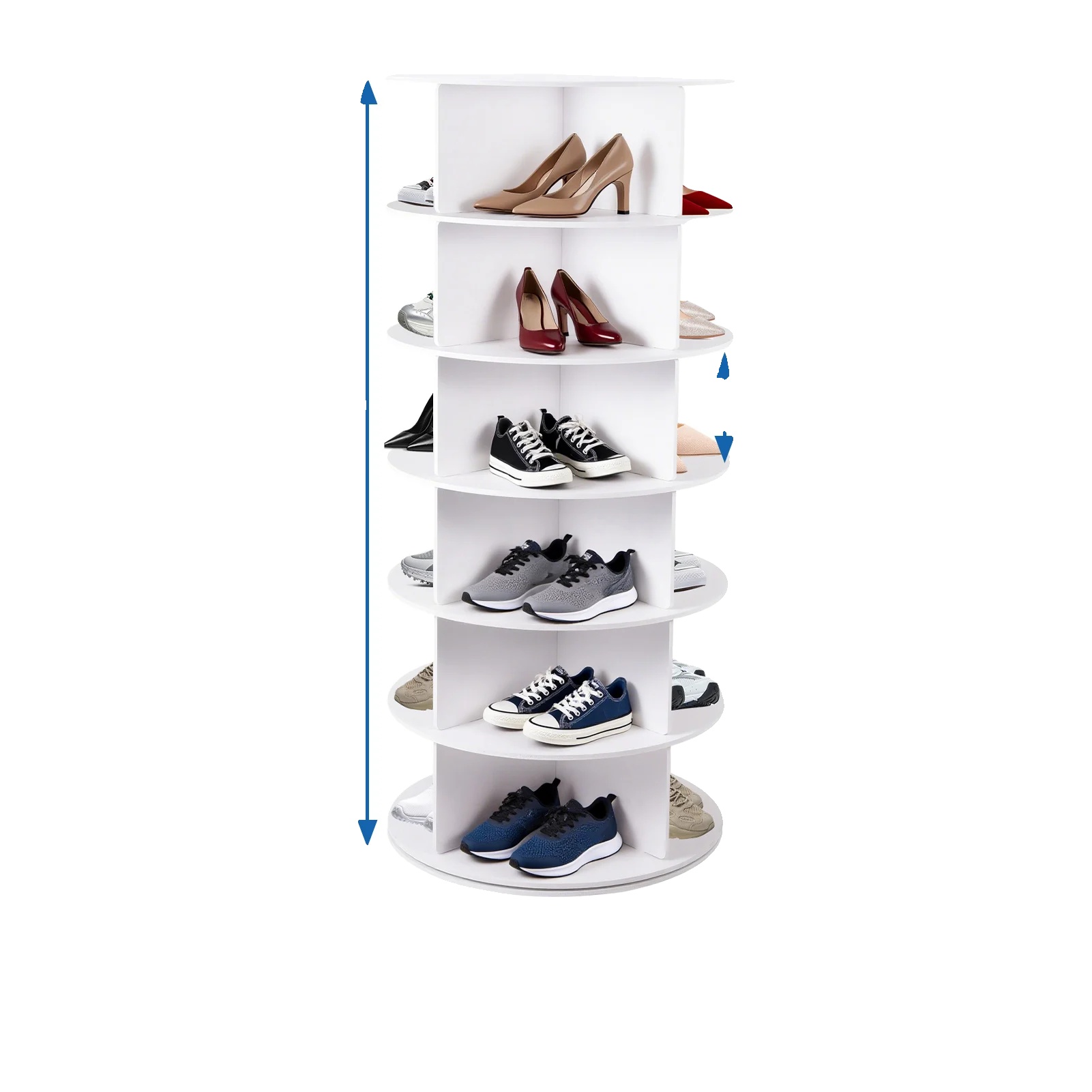 Schuhorganizer, 360° Drehbar, Platzsparendes Design, 6 Schichten