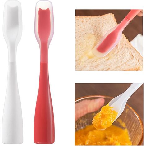 Miniatur-silikonspatel (2er-set) Mit Stabilen Griffen – Ideal Für Marmelade, Butter, Joghurt Und Brotaufstriche