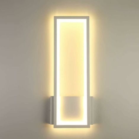 Moderne 16-w-led-wandleuchte Für Den Innenbereich, Rechteckige Acryl-led-wandleuchte Für Wohnzimmer, Schlafzimmer, Treppenhaus, Flur, Warmweiß (3000 K), Weiß