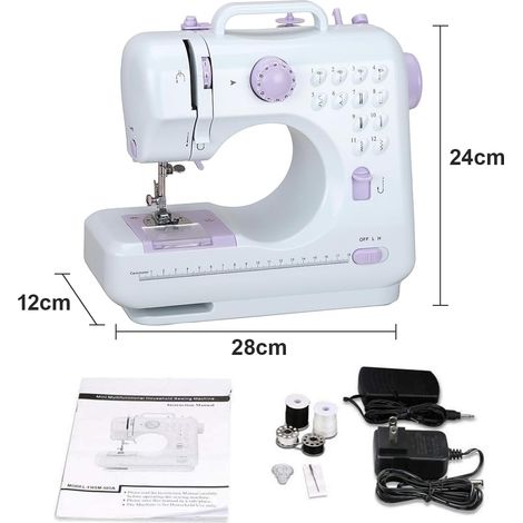 Multifunktionale 12-stich-nähmaschine, Haushaltsnähmaschine, Elektrische Nähmaschine, Tragbare Nähmaschine, Doppelfaden, Zwei Geschwindigkeiten, Rückwärtsstich