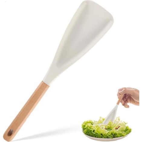 Multifunktionaler Spatel, Neues Küchenutensil Aus Silikon, Antihaftbeschichtete Küchenutensilien Aus Silikon Mit Holzgriff, Multifunktionaler Kochspatel