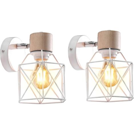 Nachttischlampe Fürs Schlafzimmer – Geeignet Für Wohnzimmer, Schlafzimmer, Veranda Usw. – 2 Stück, Weiß, Mit Leuchtmittel