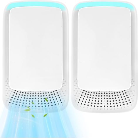Negativ-ionen-luftreiniger – Tragbares, Filterloses Modell Zum Einstecken – Für Schlafzimmer, Badezimmer Und Wc – Weiß – 2er-pack