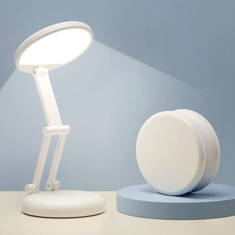 One Fire Led-schreibtischlampe, Tragbare Und Faltbare Led-schreibtischlampe, 8 Helligkeitsstufen, Wiederaufladbare Led-lampe, Kabellose Nachttischlampe, Wiederaufladbare Kabellose Lampe, Kabellose Tis