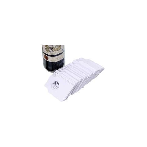 Packung Mit 100 Kraftpapieretiketten Für Weinflaschen, Flaschenhalter, Champagner, Getränke, Weiß