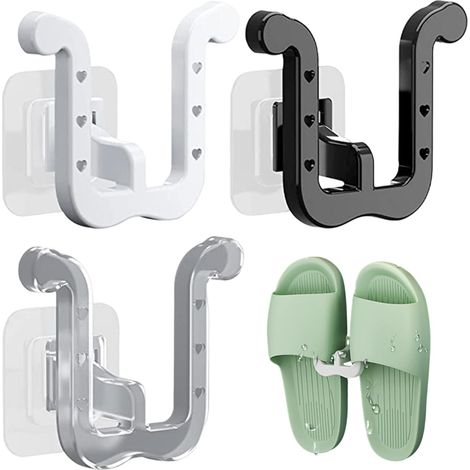 Pantoffelregal, U-förmiges, Wasserdichtes Wandschuhregal (3-teilig), Selbstklebendes Wandschuhregal, Platzsparendes Schuhregal Für Türen, Schränke, Badezimmer